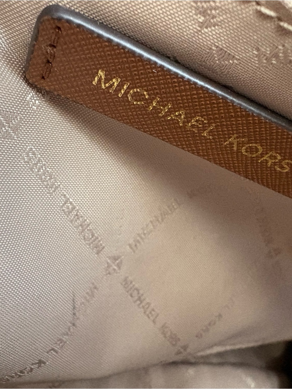 Michael Kors Chestnut Saffiano Tote with Gold Logo Charm - Picture 13 of 13